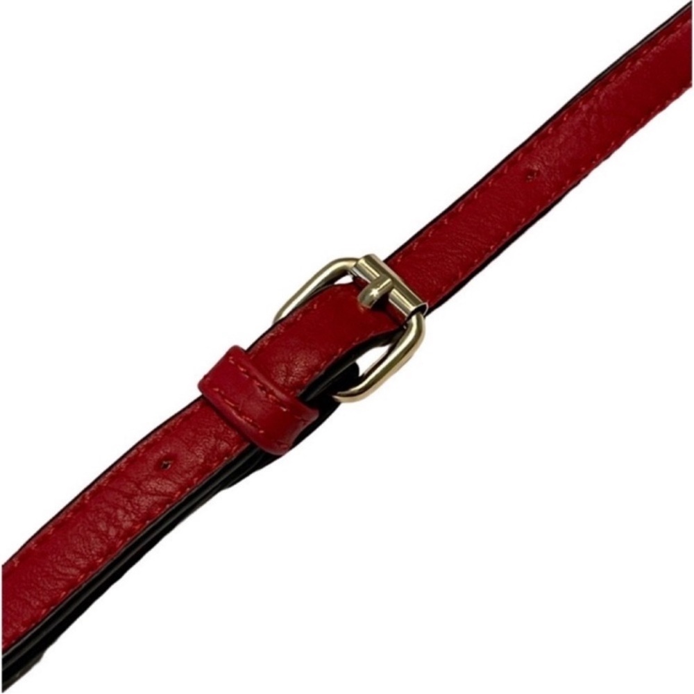 Adjustable Crossbody Strap Deep Red Goldtone Chain